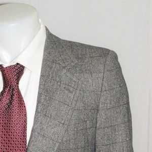 Yves Saint Laurent Rive Gauche Tom Ford Era Gray Plaid Cashmere Blend Blazer 38R